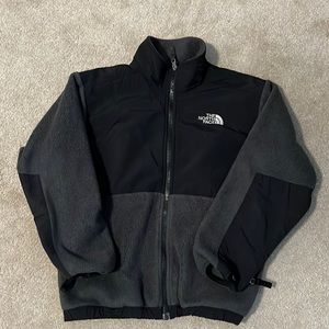 North Face Black and Grey Fleece Coat. Boys M